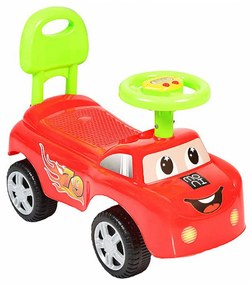 Masinuta cu Functie de Trotineta Fara Pedale Pentru Copii NOVOKIDS™ DREAM CAR, Maxim 25 Kg, Cu Sunete, Spatar de Protectie si Volan, ROSU