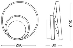 Aplică LED dimabilă Ideal Lux OZ LED/28W/230V CRI 90 negru