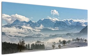 Tablou cu munții înzăpeziți (120x50 cm)