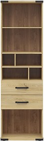 Biblioteca LARA, frasin, PAL, 60x40x198 cm