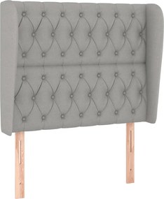 vidaXL Tăblie de pat cu aripioare gri deschis 93x23x118/128 cm textil