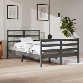 3105003 vidaXL Cadru de pat, gri, 120x200 cm, lemn masiv de pin