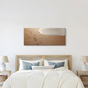 Tablou - urme în nisip și mare (120x50 cm)