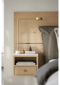 Tăblie de pat în culoare naturală din lemn de stejar 240x79 cm Whitmore – Rowico