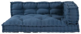 vidaXL Perna pentru canapea pe palet 3 pcs Indigo țesătură