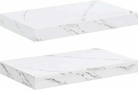 vidaXL Raft de perete Pe perete 2 pcs Marmură albă 40 x 23,5 x 4 cm