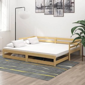 3083694 vidaXL Pat extensibil de zi, 2x(90x200) cm, lemn masiv de pin