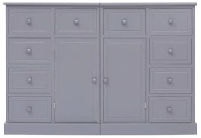 284176 vidaXL Dulap cu 10 sertare, gri, 113x30x79 cm, lemn
