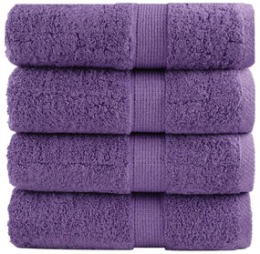 vidaXL Prosoape de baie premium SOLUND, 4 buc., violet, 30x30 cm, 600 g/m²
