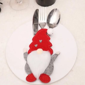 Suport pentru tacamuri SANTA GNOME rosu, 1 buc.