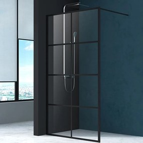 Paravan dus sticla securizata walk-in 120x200 cm negru Mediterraneo Black 8 1200x2000 mm