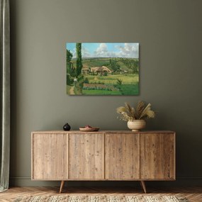 Tablou pe sticlă - Camille Pissarro, Landscape at Les Pâtis, Pontoise, reproducere (70x50 cm)