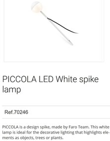 Lampa LED decorativa de exterior cu tarus IP65 PICCOLA alb