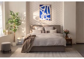 Pat dublu tapițat taupe cu spațiu de depozitare cu saltea / grătar 160x200 cm Thessa Bold - Bonami Selection