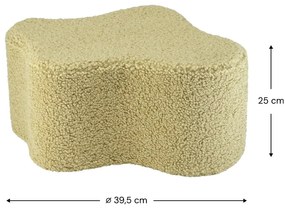 Puf de copii verde cu tapițerie din țesătură bouclé Cloud – Wigiwama