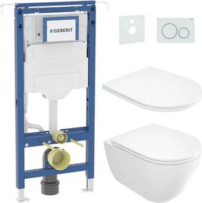 Vas WC suspendat + capac WC ROUND + placă de acționare SIGMA + modul incastrat + garnitură