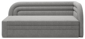 Canapea gri extensibilă/cu spațiu de depozitare cu tapițerie din țesătură bouclé cu colț pe partea dreaptă 223 cm Fabillo – ELTAP
