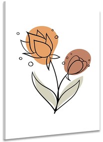 Tablou floare minimalistă pe fundal alb No3