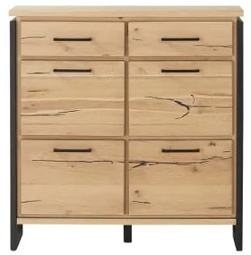 Pantofar Cu 4 Usi Si 2 Sertare Reno, Furnir Din Lemn Masiv, Smoked Oak,108 Cm