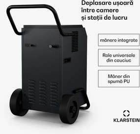 Klarstein DuraDry 50L dezumidificator, 50 l/zi, 70-100 m², oțel inoxidabil, mobil, 450 m³/h