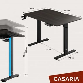Deuba Birou de birou maro reglabil pe inaltime - 110x60x118 cm