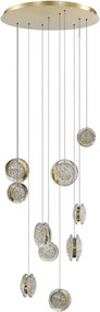 Lustra LED suspendata design decorativ EUFORIA 10 aurie 3-STEP DIMM