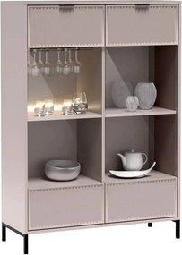 Vitrina LINKASTYLE LS8, casmir, PAL/sticla, 105x41x150 cm