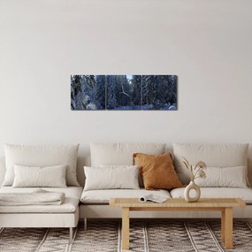 Tablou pădurii înzăpezite (cu ceas) (90x30 cm)