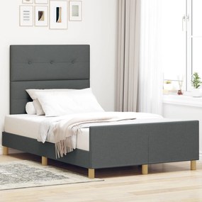 vidaXL Cadru de pat, gri închis, 120x200 cm, textil