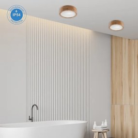 Plafonieră OAK, 2xE27/15W/230V, IP54, finisaj stejar, Ø 27 cm