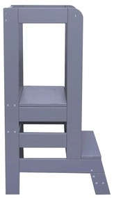 Inaltator Learning Tower Ajustabil, Ajutor de bucatarie MeowBaby  , lemn Gri inchis
