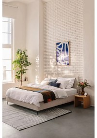 Pat matrimonial bej tapițat cu somieră 180x200 cm Noira Slim – Bonami Selection