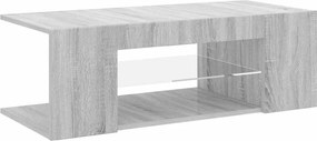 vidaXL Comodă TV cu lumini LED, gri sonoma, 90x39x30 cm