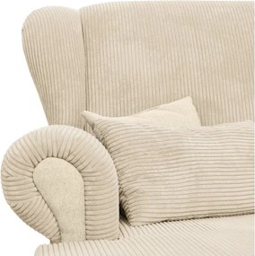 Șezlong bej cu tapițerie din catifea reiată Lord – Ropez