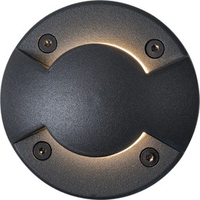 Set de 6 spoturi moderne de sol negre GU10 50mm Efect de lumină dublă IP65 - Cellar