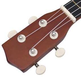 Set de ukulele soprano, pentru copii, cu husa, 21  , lemn inchis Maro inchis, 21