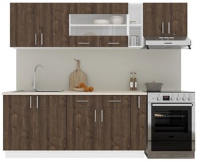 Set haaus V16, Stejar Bronz/Alb, Blat Thermo 28 mm, L 240 cm