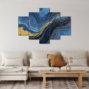 Tablou - Abstracție albastru-aurie (150x105 cm)