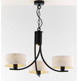 Jupiter 2103 - Lustru cu lanț ARTHUR 3xE27/15W/230V alb/negru/decor marmorat
