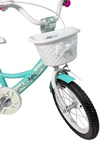 Bicicletă pentru copii cu bară de ghidare, coș și roți auxiliare 16 – pre deti od 4 do 6 rokov