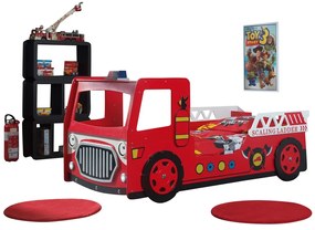 Set CARBED format din Pat copiiul NEW FIRE TRUCK și SALTEA PAT COPIIua asortată.
