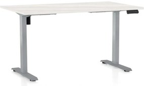 Masă înălțime reglabilă OfficeTech B, 120 x 80 cm, picioare gri, frasin alb