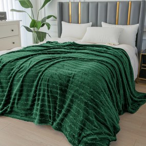 Patura microplus cu model PRESTIGE verde inchis Dimensiune: 160 x 200 cm