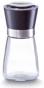 Rasnita sare / piper din sticla si plastic, Small Black Ø 6,5xH13,6 cm