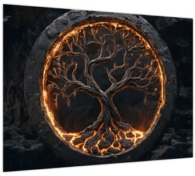 Tablou – Arborele vieții în lavă I. (70x50 cm)