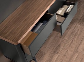 Comoda deosebita design LUX Dark Grey-Walnut 140x45cm