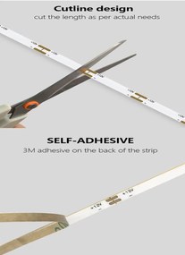 Bandă LED COB – 9 W/m, Lumină Neutră 4000 K, 10 m – 12 V