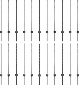 vidaXL Stâlp de gard. 22 pcs Gri 140 cm Oțel
