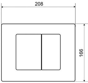 Clapeta de actionare  Wirquin Square, dual-flush, negru mat - 55722890