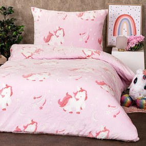 Lenjerie de pat luminoasă din microflanel 4Home Fairytale, 140 x 200 cm, 70 x 90 cm